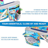 Kamglide 2 Pack Aluminum Backpack Beach Chairs for Adults, 5-Position Lay Flat Folding Camping Chairs with Cooler Bag, Cup & Phone Holder, Towel Bar, Lightweight Portable Outdoor Chairs,Tropical Print