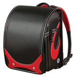 Star-Wind Randoseru Ransel backpack automatic Japanese school bag boys girls leather light weight Rain Cover(Black*Red)