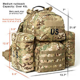 Akmax.cn MOLLE II Medium Tactical Backpack – Authentic Military Rucksack with ABS External Frame, Detachable Side Pouches & Modular Design for Heavy Loads (50L)