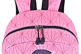 Roffatide Anime Demon Slayer Backpack Pink Geometric Gradient School Bag Laptop Backpack for Girls Ladies