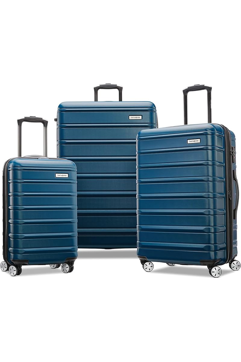 Samsonite Omni 2 Hardside Expandable Luggage with Spinner Wheels, 3-Piece Set (19/24/28), Lagoon Blue