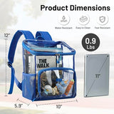 MIER Small Clear Backpack for School and Stadium Events, 12 Inch Blue