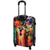 Dejuno Women's 3-Piece Lightweight Hardside Spinner Upright Luggage Set, Parisian Nights