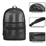 Transparent Mesh Backpacks for School Kids, Beach, Travel - Mesh See Through Backpack with Padded Straps Large