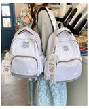 irLocy Y2k Star Backpack Whimsical Twee Wing Backpack Cute Stripe Bookbag Japanese Medium Daypack Cutecore Supplies (Large Striped star)