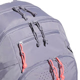 adidas Defender 5 Backpack for Sports, Gym, School and Travel, 33L, Slate Grey/Silver Metallic/Solar Turbo Pink, OSFA