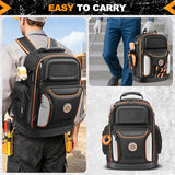 LOKASS 18.1-Inch Tool Backpack, 75 Pockets, Black