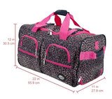 Rockland Rolling Duffel Bag, PINK LEOPARD, 22"