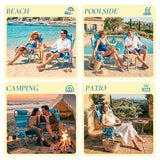 ARURU Beach Chairs for Adults 2 Pack, Portable Folding Backpack Beach Chair Heavy Duty 5-Position Lay Flat with Cooler Bag, Cup Holder for Outdoor/Lawn/Picnic/Camping