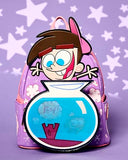 Loungefly Nickelodeon: Fairly Odd Parents Lenticular Timmy Turner with Fishbowl Cosmo and Wanda Mini-Backpack, Amazon Exclusive