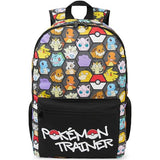 Get Trend Pokemon Kids Backpack for Boys, Anime 18in Book Bag Adjustable Padded Straps Travel School Bag, Gamers Gifts (Black/Multi Pokemon)