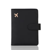 Melsbrinna Premium Leather Passport Holder Covers Case, Waterproof Rfid Blocking Travel Wallet Passport Holder with Pen Holder, Cute Passport Book for Women/Men (Simplicity, AH-Black)