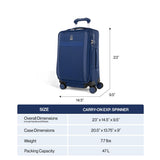 Travelpro VersaPack+ Lightweight Softside Expandable Carry on Luggage, 8 Spinner Suitcase, TSA Lock, Men and Women, Carry On 21-Inch, Desert Sage Green