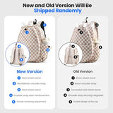 Mosthink Pickleball Racket Backpack Tennis Bag for Women Water-Resistant and Machine Washable Tennis Backpack，Lightweight Sports Bag for Pickleball, Badminton (Plaid Brown)