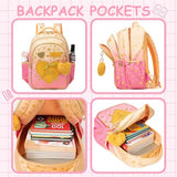 Meetbelify Kids Backpacks for Girls Backpacks for School Kids Canvas Travel Laptop Backpack with Lunch Box for Elementary Students Girls Back to School Bookbag Ages 8-10