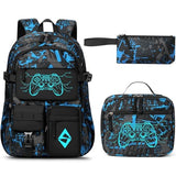 Fimibuke Backpack for School Boys, 3 PCS Cool Luminous Kids Backpacks with Lunch Box & Pencil Pouch, Toddler Teen Glow in The Dark Backpack Bookbag Schoolbag Set for Elementary to High School Students