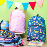 Clysee 12 Pack School Backpack Bulk 15'', Assorted Printed Bookbags for Boys Girls, Donations Supplies (Fun)