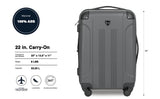 Travelers Club Chicago Hardside Expandable Spinner Luggage, Charcoal, 22" Carry-On