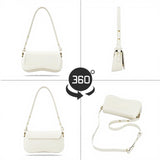 Zengmei Shoulder bag, Designer Bag, Saddle Purse for Women Female Girl (7-White saddle)