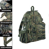 Rothco Vintage Canvas Compact Backpack, Small Cotton Canvas Daypack with Multi Pockets, Adjustable Straps, Mini Travel Bag (Woodland Camo)