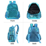 Fermido Holographic Kids Backpack Mermaid Sequin School Backpack for Little Girls Elementary Princess Glitter Bookbags(Teal) One_Size