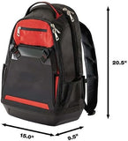 MILWUEKEE 48-22-8200 Suitable for Milwaukee 35-Pocket Impact Resistant 1680 Ballistic Jobsite Backpack, Red, Black