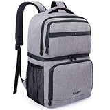 TOURIT Backpack Cooler with Double Decks, Insulated Cooling Bag for Lunch,Waterproof Lightweight for Men to Camping, Picnic, Hiking, Beach Park, Light Grey