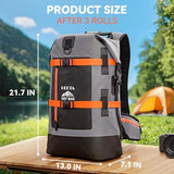 HEETA Dry Bags Waterproof Backpack 40L for Men & Women, Roll Top Heavy Duty Cushioned Hiking Backpack for Kayaking Boating Paddle Boarding Travel Camping Beach Vacation Cruise Ship Essentials, Grey