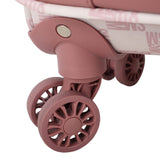 Steve Madden Designer Luggage Collection - Lightweight 24 Inch Expandable Softside Suitcase - Mid-size Rolling 4-Spinner Wheels Checked Bag (Chalet Pink, 24in)