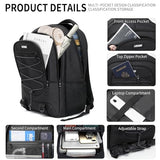 LIECDRO Black School Backpacks for Boys Teens, Backpack for Men,15.6 inch Laptop Back Pack with Reinforced Straps, Large College Book Bag, Business Work Travel Bookbag