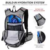 CAREYSTEN Hydration Backpack Cycling Backpack Women Running Backpack Water Backpack for Hiking Biking Backpack for Men Equipped with 2L Water Bag (Grey)