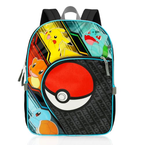 Pokemon Backpack for Girls Boys Kids + Pokemon Cards, Accessories Bundle