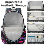 WOBAGMEN Cute Gaming Backpack for Teen Boys Girls, Large Capacity Multi-Pocket School Bag Fits 15.6" Laptop, Lightweight Durable Daypack for School and Travel (Gaming, M)