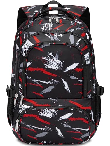 BLUEFAIRY Kids Backpacks for Boys Girls Ages 6-8 8-10 10-12 Elementary Middle School Backpack 17 Inch Back to School Bookbag with Laptop Compartment Mochilas Escolares para Niños Niñas (Coal Black)