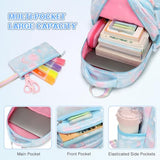 Scothen Backpack for Girls, 4PCS Rainbow Butterfly Girls Backpacks with Lunch Bag and Leak-proof Kids Bento Lunch Box for Teen Girl Children Students Kindergarten Elementary Middle School Book Bag