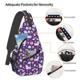 KOSUES Unicorns Rainbow Donut Lollipop Crown Star Heart Sling Bag Casual Crossbody Bag Sports Shoulder Backpack Travel Chest Pack Cycling Cross Bags Gym Hiking Daypack