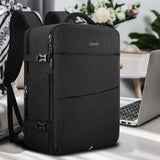 Lubardy Travel Backpack for Men Women 17 Inch Flight Approved Carry on Backpack Waterproof Large 40L Luggage Daypack Business College Weekender Overnight Laptop Backpack with 3 Packing Cubes, Black