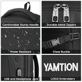 YAMTION School Backpack for Teens and Adults,17.3 Inch Laptop Bookbag for High School College Students Work Office Business Travel