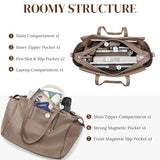 S-ZONE Leather Tote Bag for Women Large Shoulder Bags Crossbody Handbag Work Purse Travel Trip