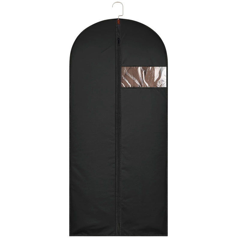 62-Inch Garment Bags Covers,Hanging Clothes Bag, Suit Cover Bags with Clear Window for Hanging Closet Clothes Storage and Travel (Black)