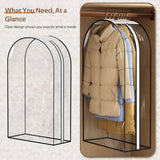 MISSLO 10" Gusseted All Clear Garment Bags for Hanging Clothes 3 Packs 40" Suit Bags for Closet Storage Hanging Clothes Storage Suit Cover for Shirts, Coats, Dresses