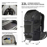 Unigear Ski Backpack, 22L Snowboard Travel Backpack 900D Polyester Waterproof Backpack for Snowboard, Ski, Camping, Hiking (Black)