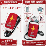 RRISETAG Shield Backpack Anime Accessories Cosplay Backpack Manga Multi Purpose Bag Stylish Ideal Gift for Anime Fans (Red Shoulder Bag)