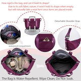 NiceUU Travel Rolling Duffel Bag with Removable Wheels, Expandable Foldable Carry-on Luggage for Trip or Hospitalization, Burgundy Backpack
