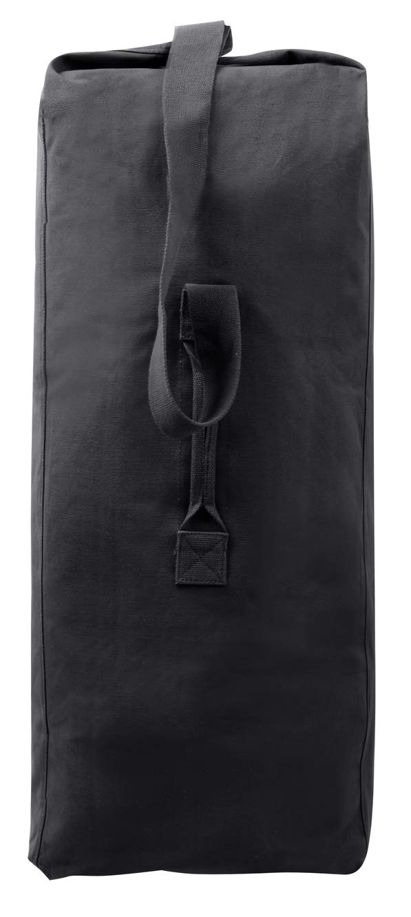 Rothco Heavyweight Top Load Canvas Duffle Bag - Rugged Utility Ready for Travel Adventures, Black, 21" x 36"