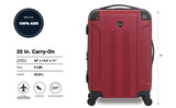 Travelers Club Chicago Hardside Expandable Spinner Luggage, Rhubarb, 22" Carry-On