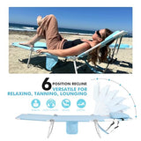 3 in 1 Women Comfort Backpack Beach Tanning Lounge Chair with Cushion Face Hole Softer Padded Adjustable Washable, Folding Layout Sun Chair for Adults Outside Reading Sunbathing Poolside, 6 Position