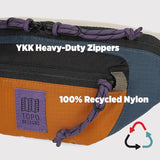 Topo Designs Mountain Waist Pack – Durable Lightweight Hip Pack, Shoulder Sling Bag for Daily Essentials, Adjustable Fit, 2 Storage Pockets, 410D Nylon Ripstop, 2L capacity (Black/Natural)