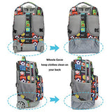 Tilami Rolling Backpack 19 inch with Lunch Bag Wheeled Laptop Backpack, Sport Balls