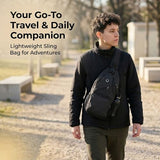 Javolto Sling Bag for Men Crossbody Backpack, Small Sling Backpack Mens Shoulder Bag, Casual Daypack Hiking Bag for Travel